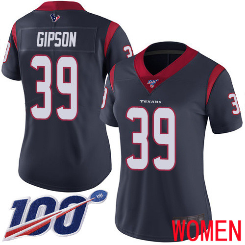 Houston Texans Limited Navy Blue Women Tashaun Gipson Home Jersey NFL Football #39 100th Season Vapor Untouchable->houston texans->NFL Jersey
